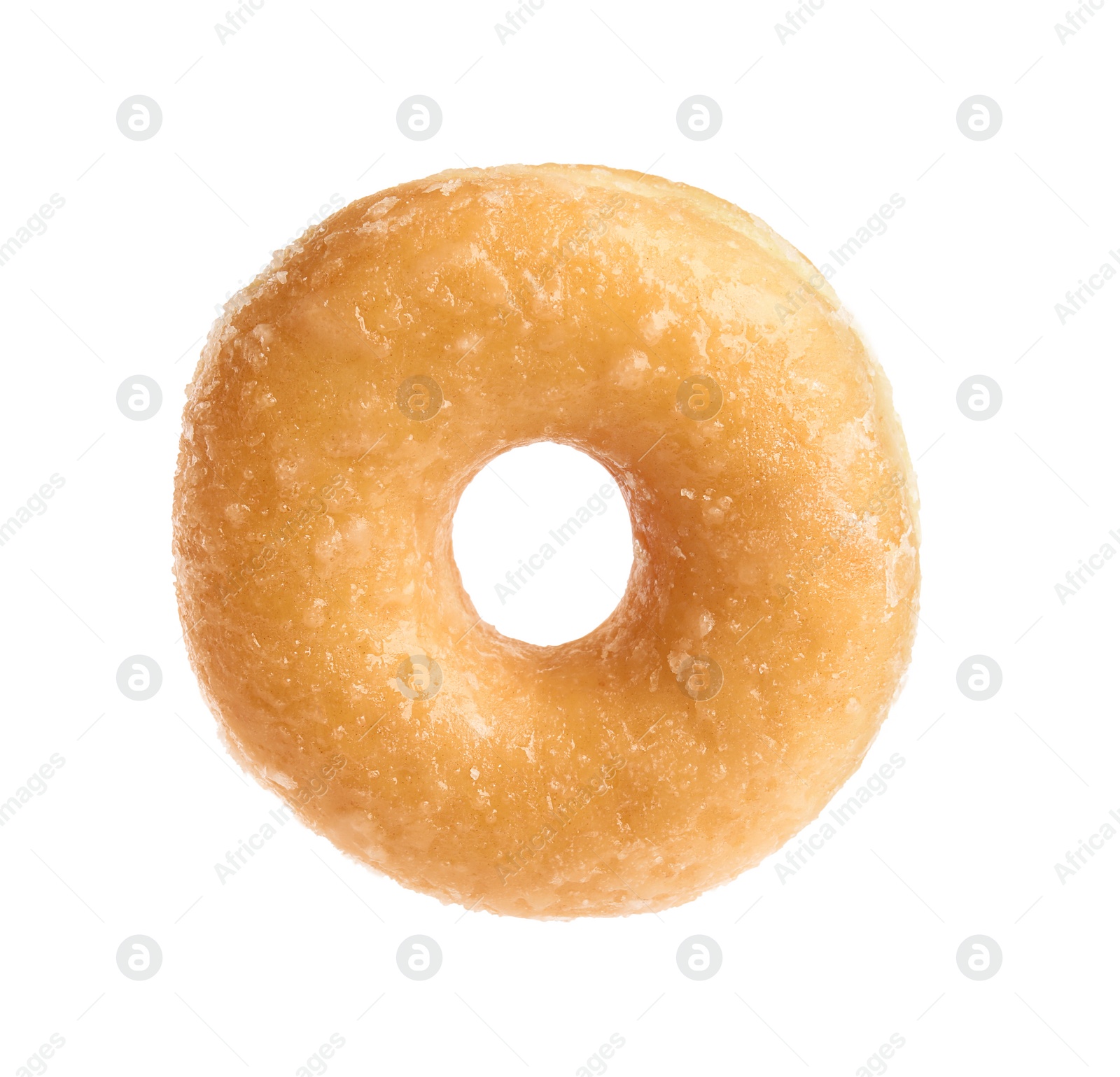 Photo of Sweet delicious glazed donut isolated on white