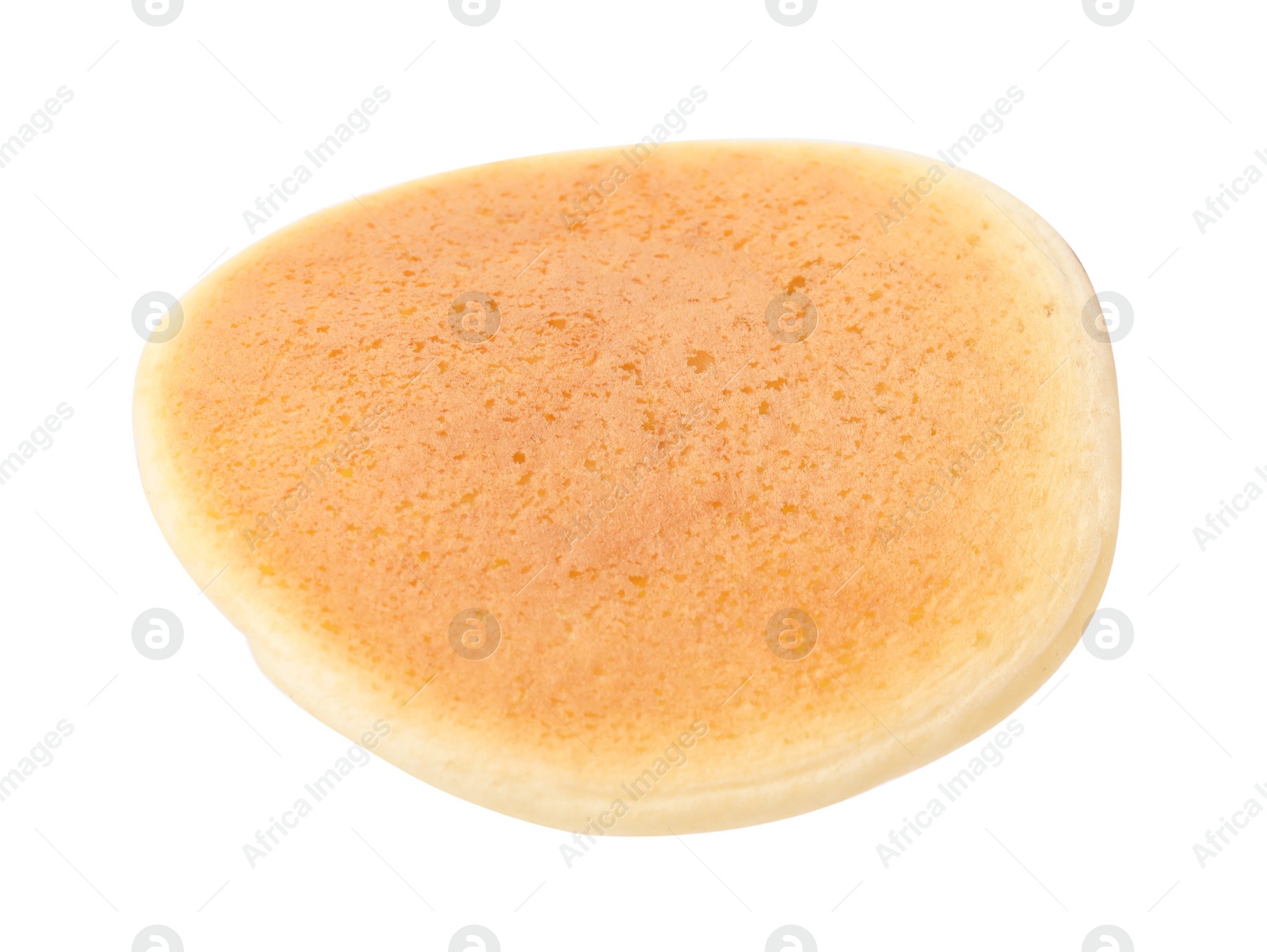 Photo of One delicious pancake isolated on white. Tasty breakfast