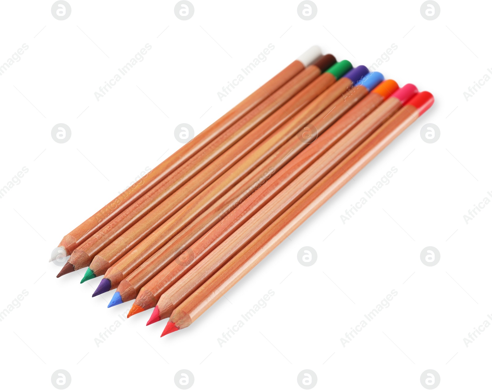 Photo of Colorful pastel pencils isolated on white. Drawing supplies