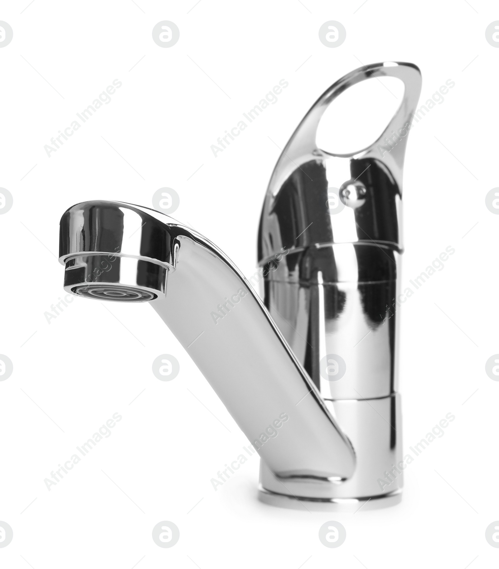 Photo of Single handle water tap isolated on white