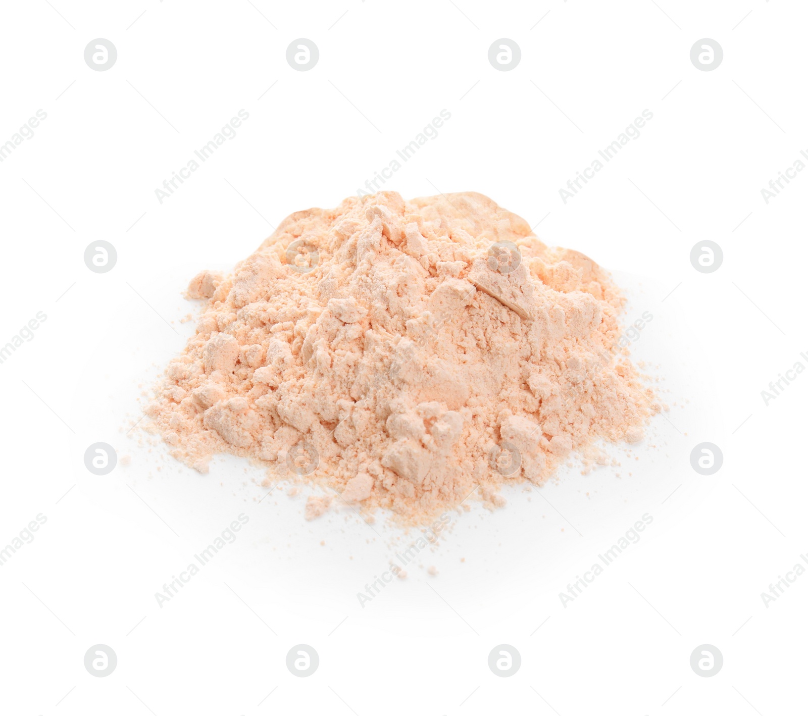 Photo of Pile of lentil flour isolated on white