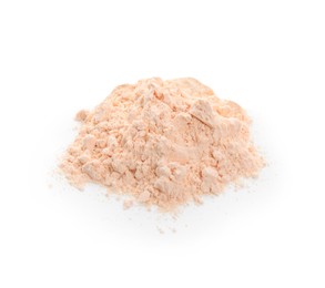 Pile of lentil flour isolated on white