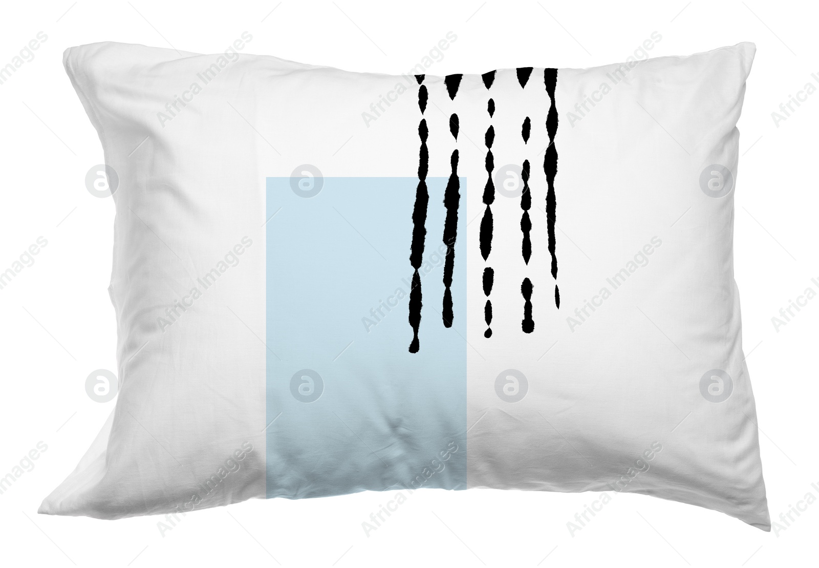 Image of Soft pillow with stylish print isolated on white