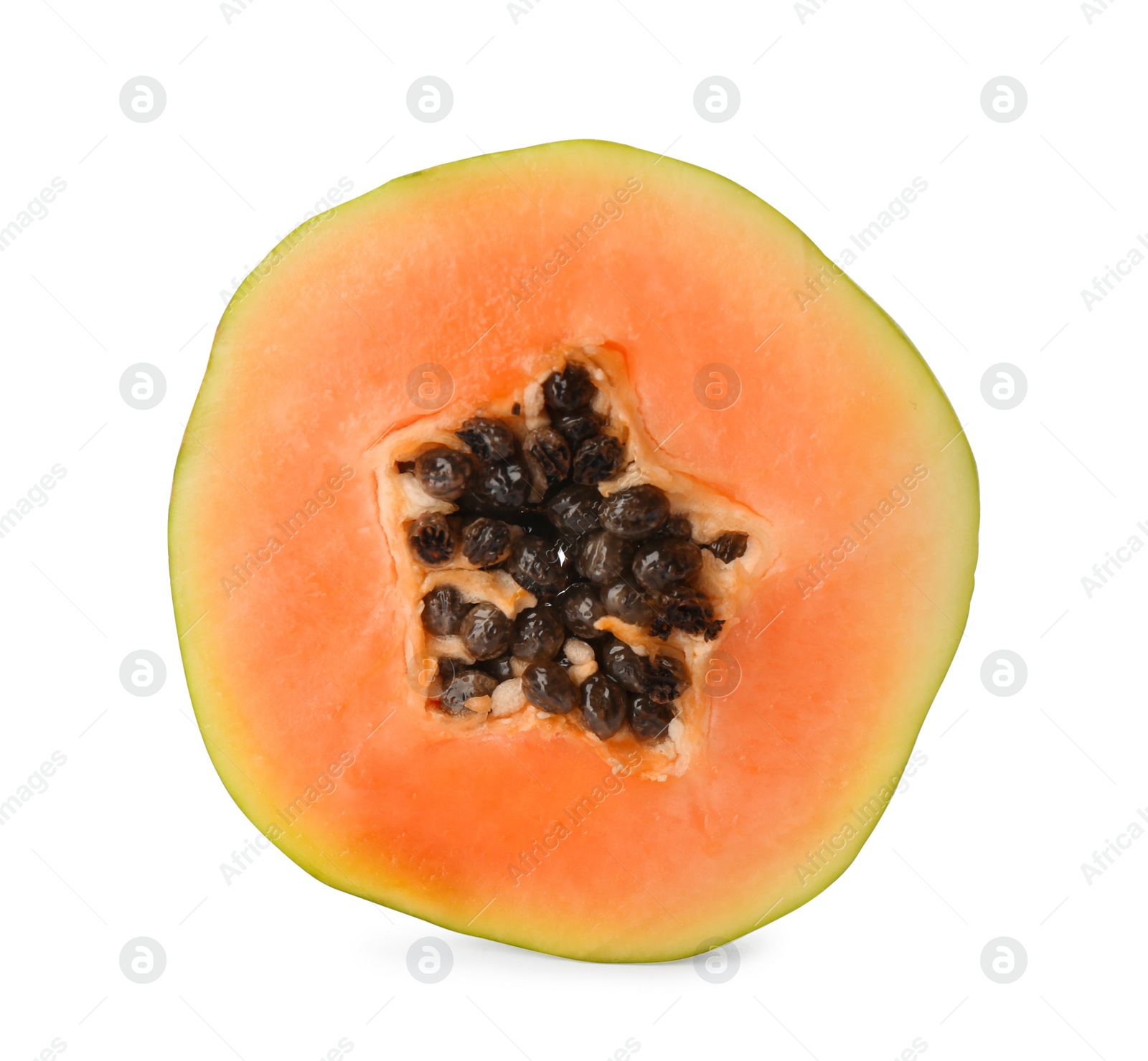 Photo of Fresh ripe papaya slice isolated on white