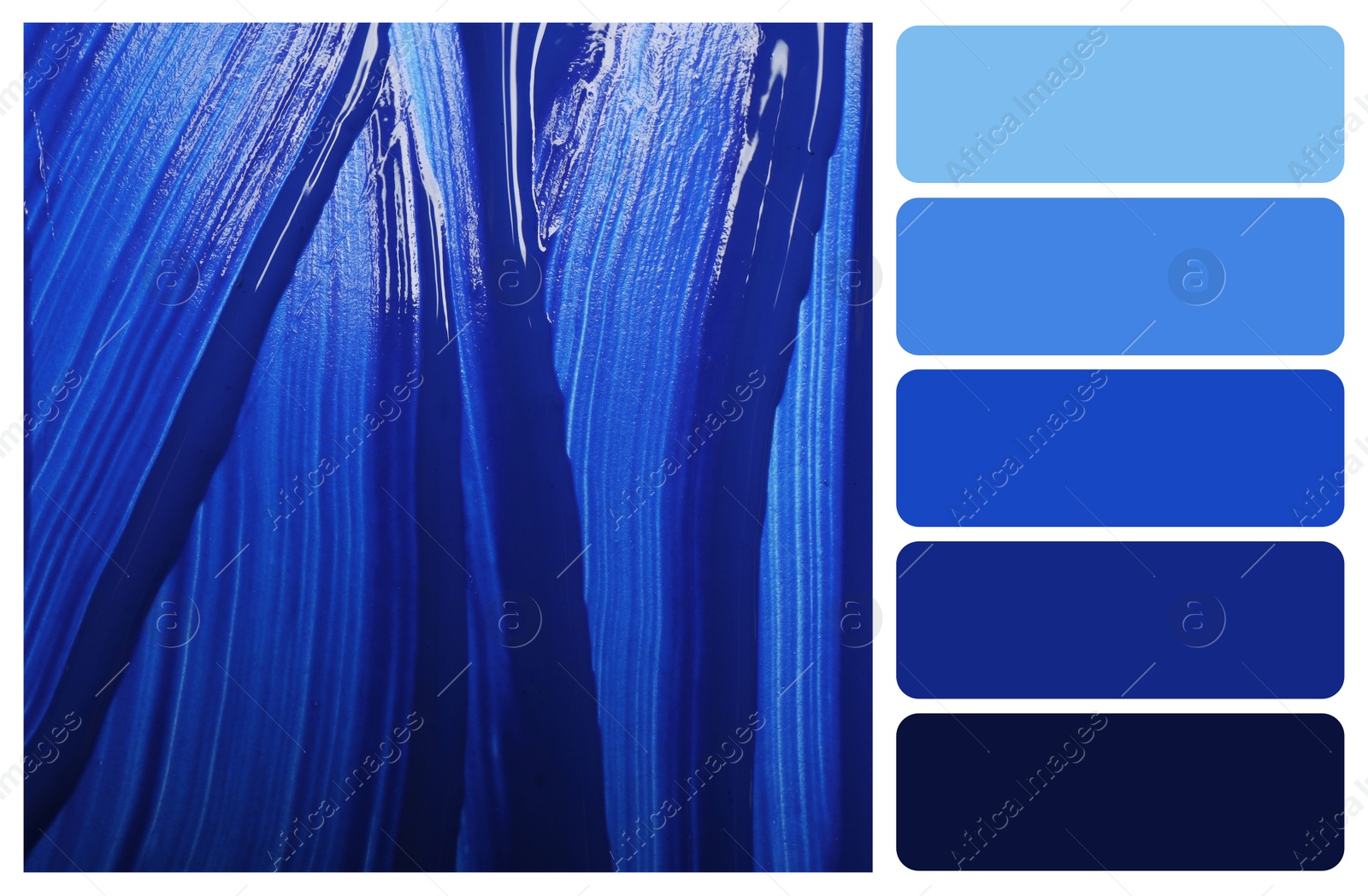 Image of Paint strokes as background, closeup. Color of the year 2020 (Classic blue)