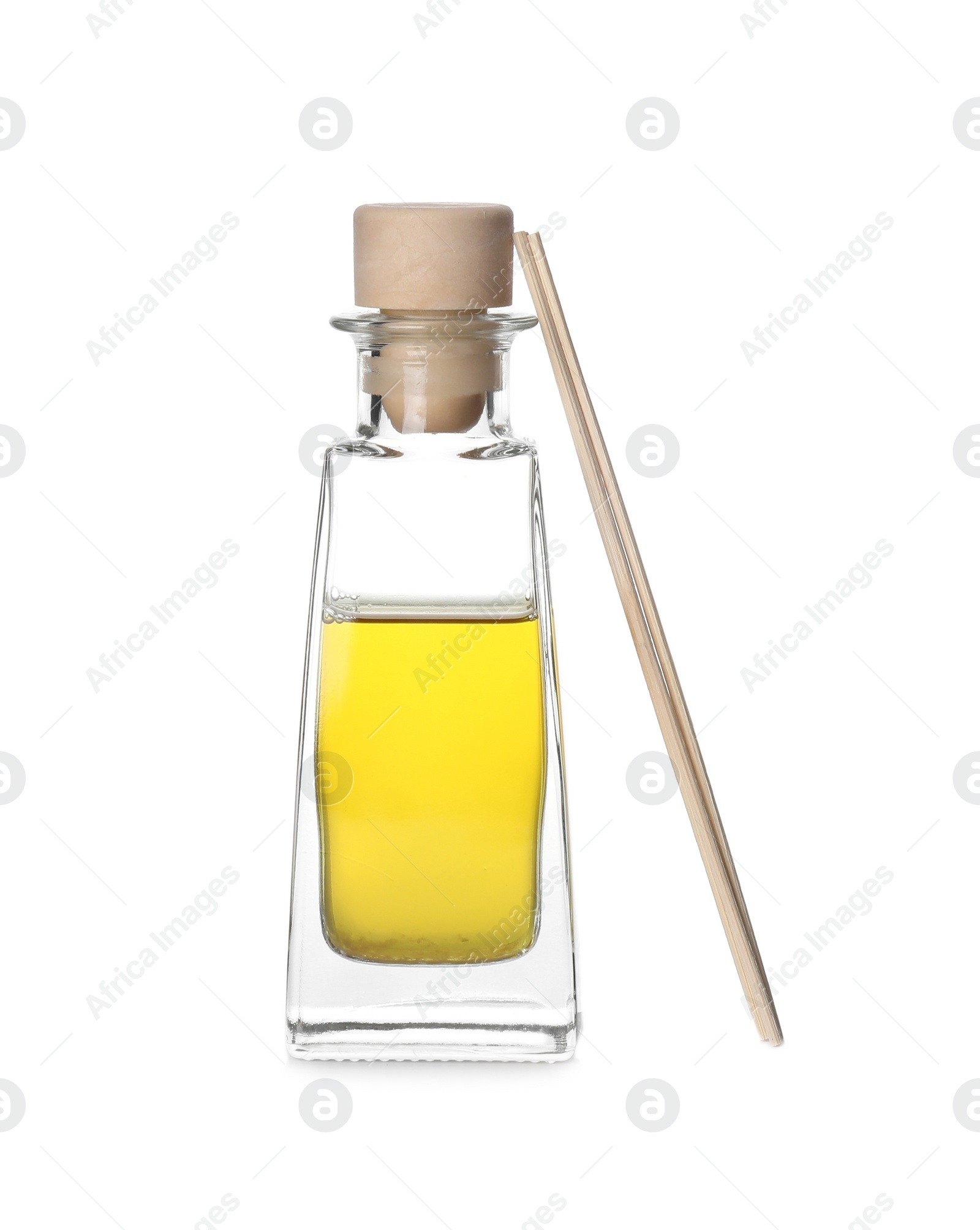 Photo of Aromatic air reed freshener on white background