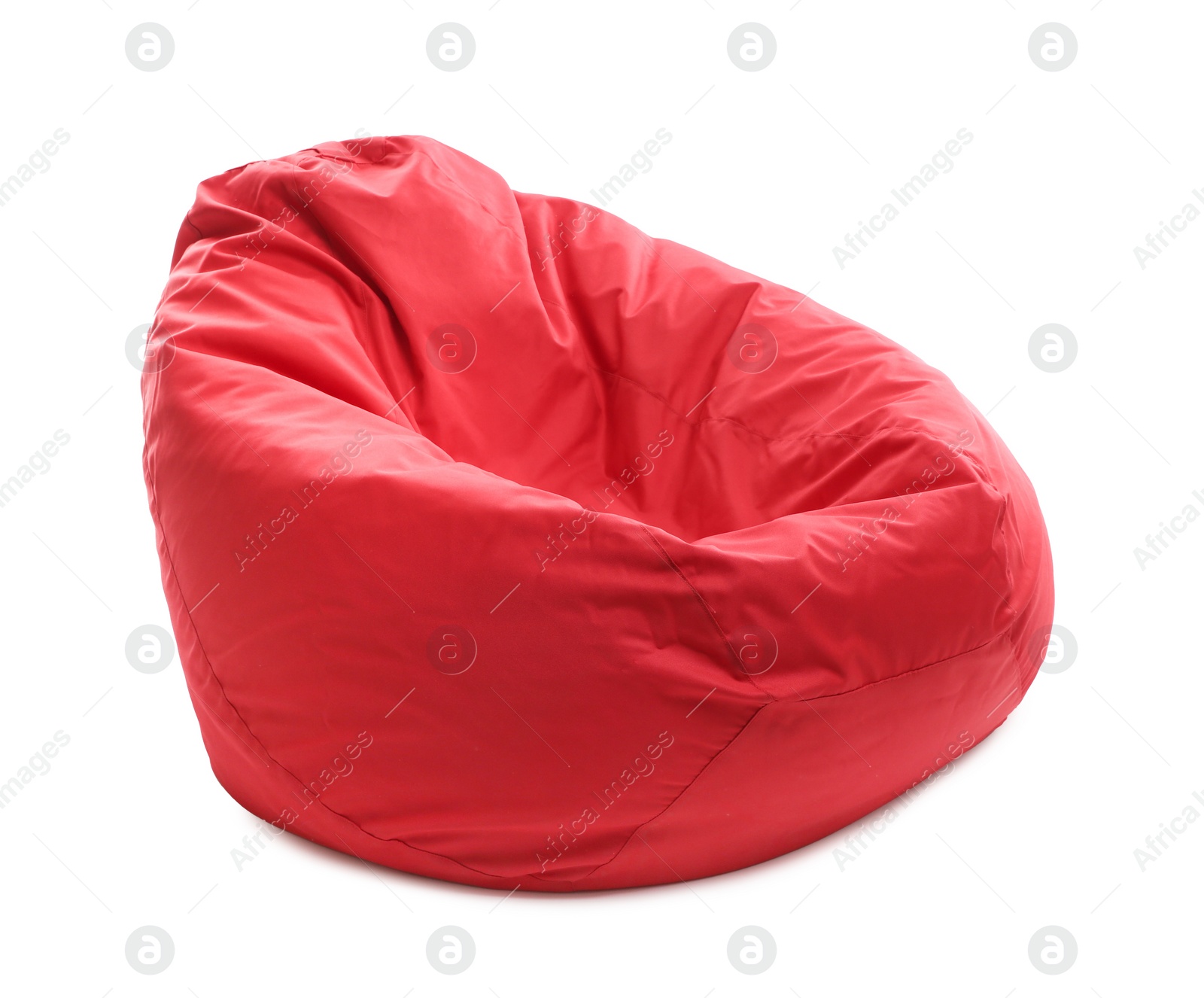 Photo of Red bean bag chair isolated on white