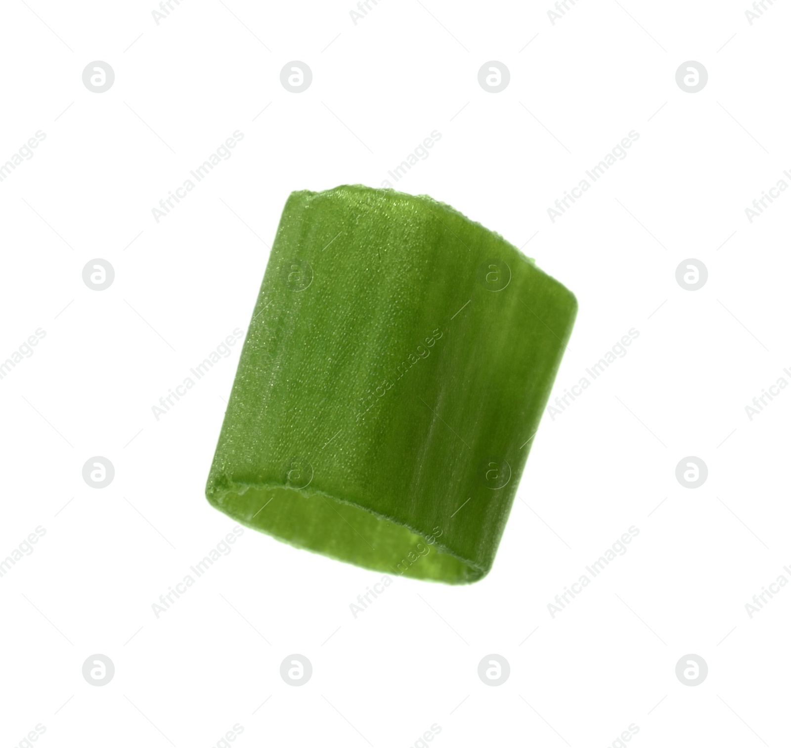 Photo of Piece of fresh green onion isolated on white