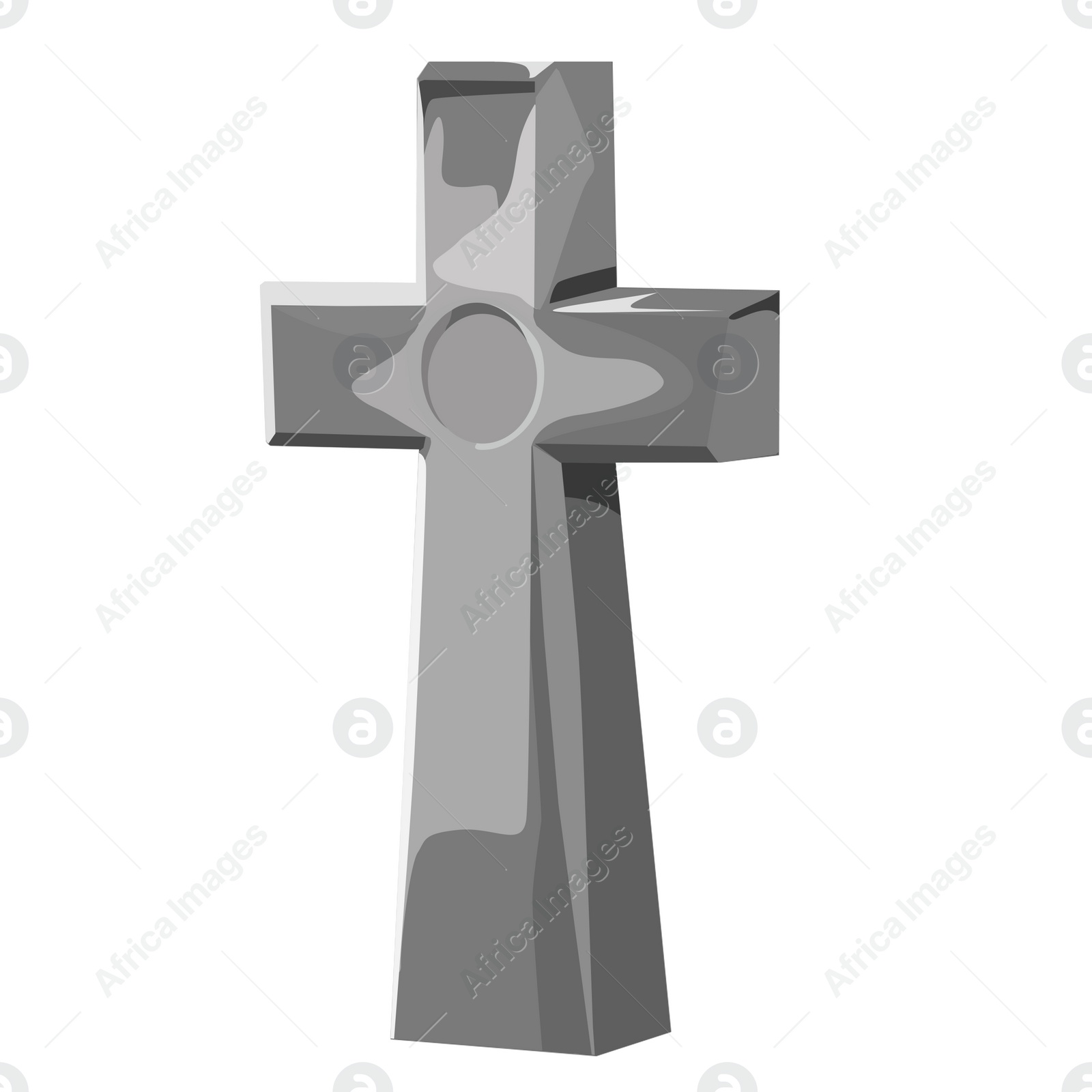 Image of Old creepy headstone illustration on white background