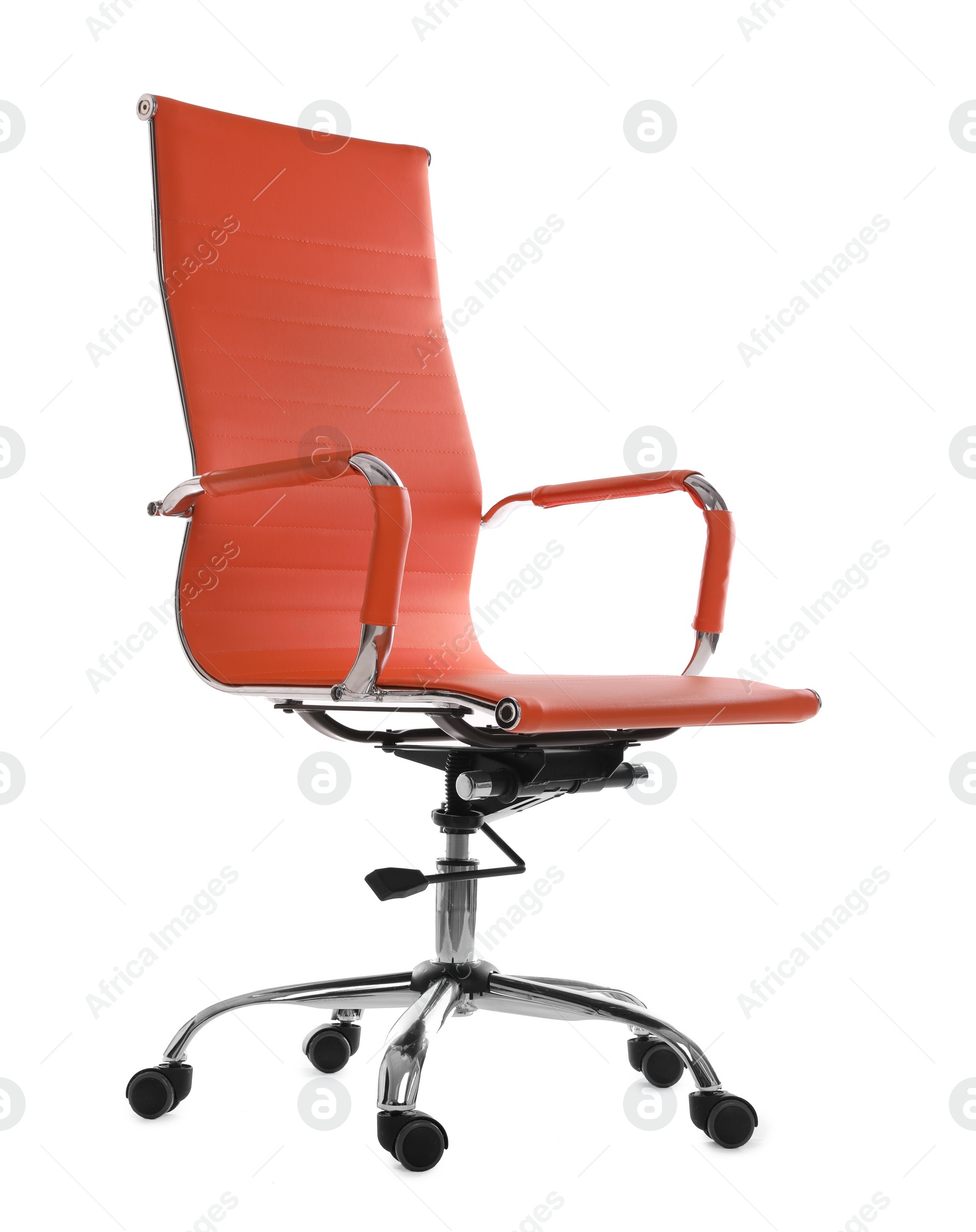 Photo of Comfortable leather office chair isolated on white