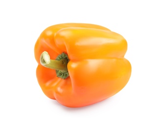 Ripe orange bell pepper isolated on white