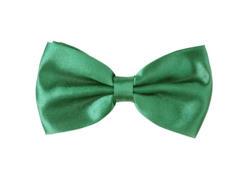 Green bow tie isolated on white. Saint Patrick's Day accessory