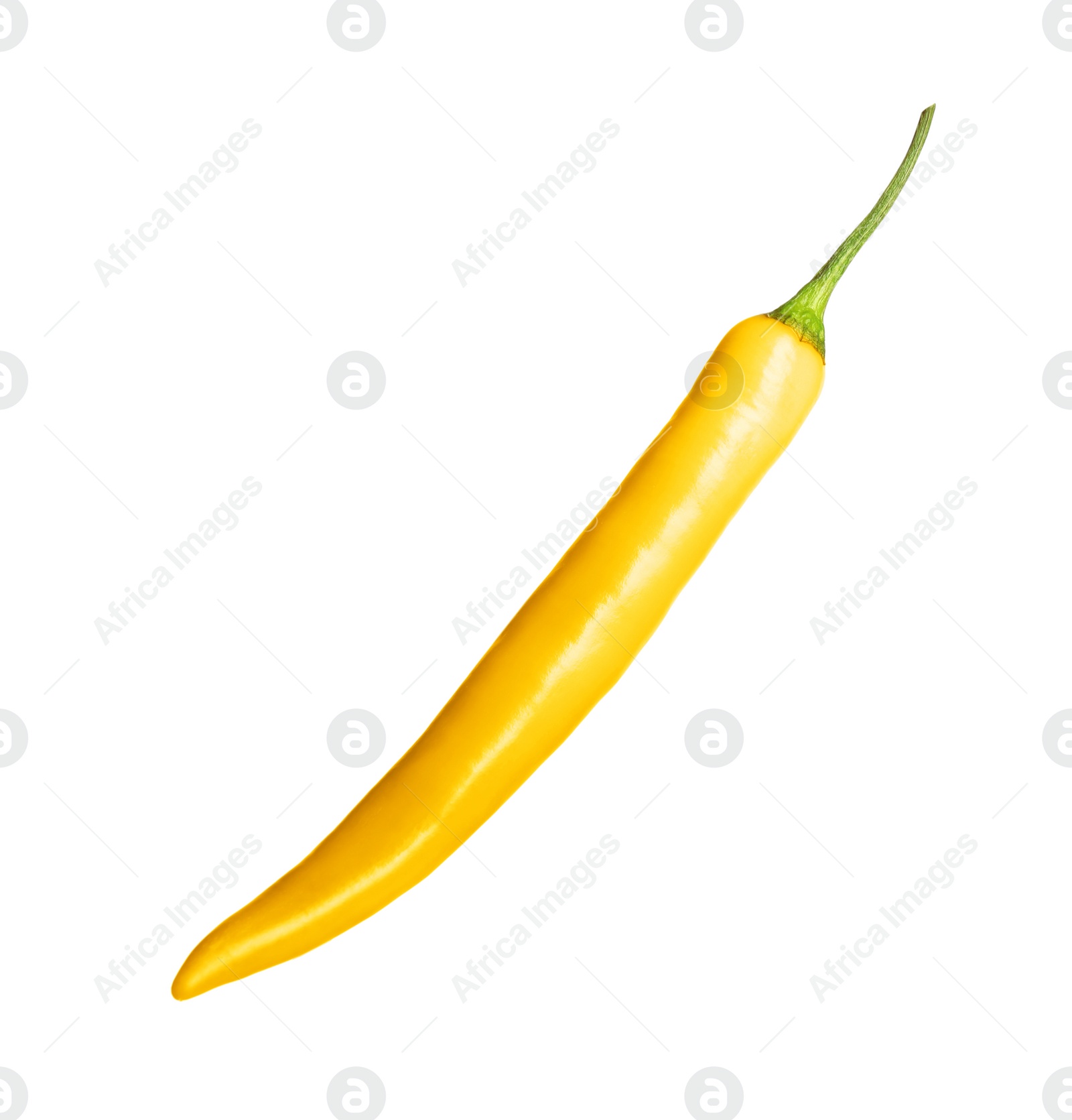 Photo of Ripe yellow hot chili pepper isolated on white