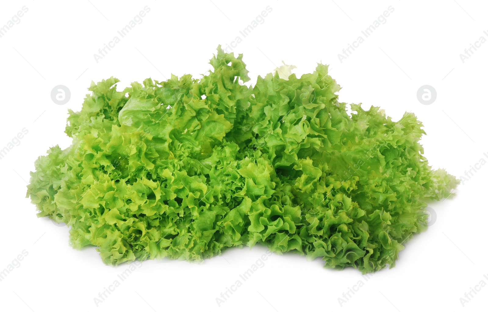 Photo of Fresh green lettuce leaves isolated on white