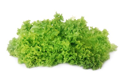 Photo of Fresh green lettuce leaves isolated on white