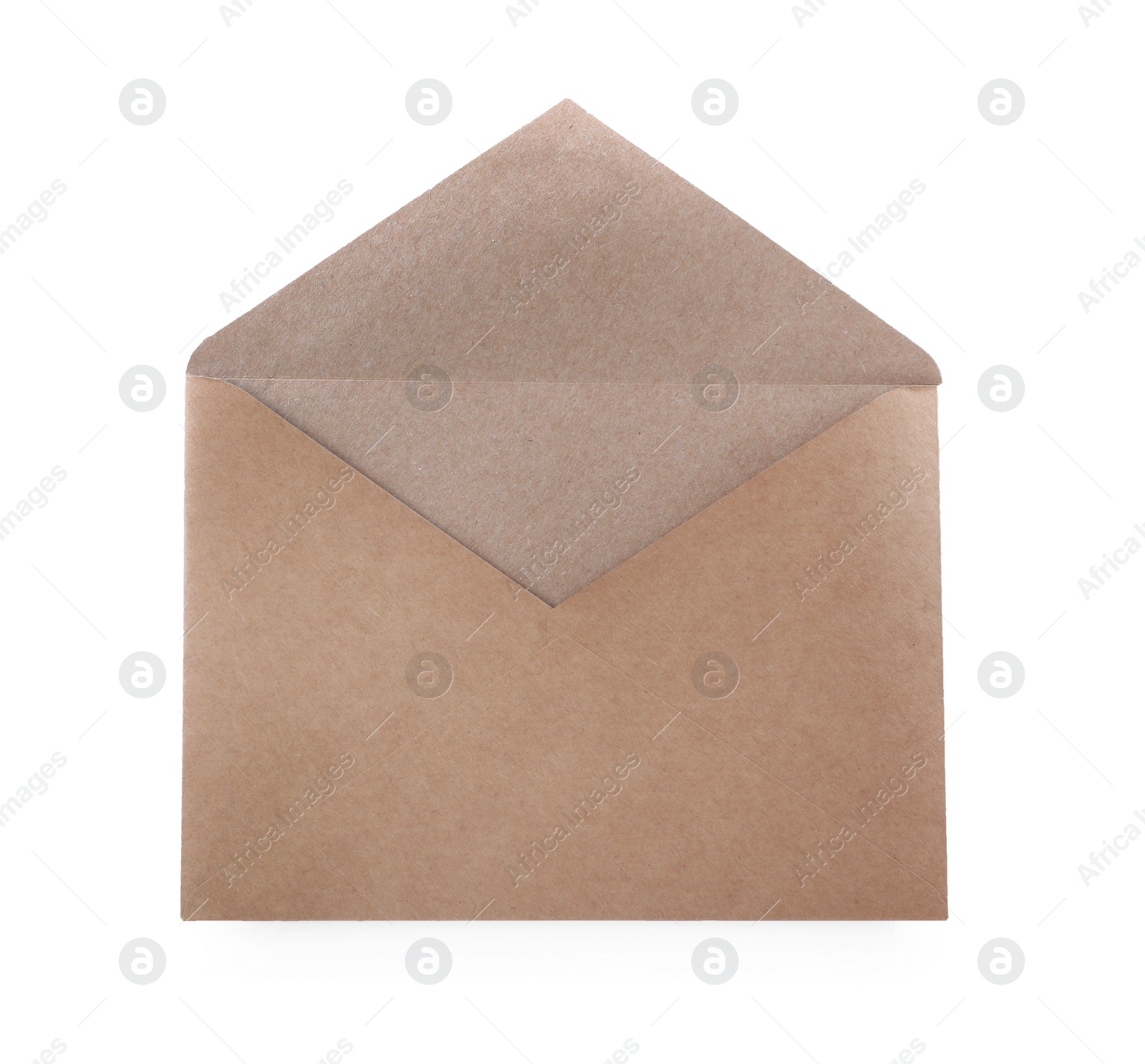 Photo of Simple kraft paper envelope isolated on white