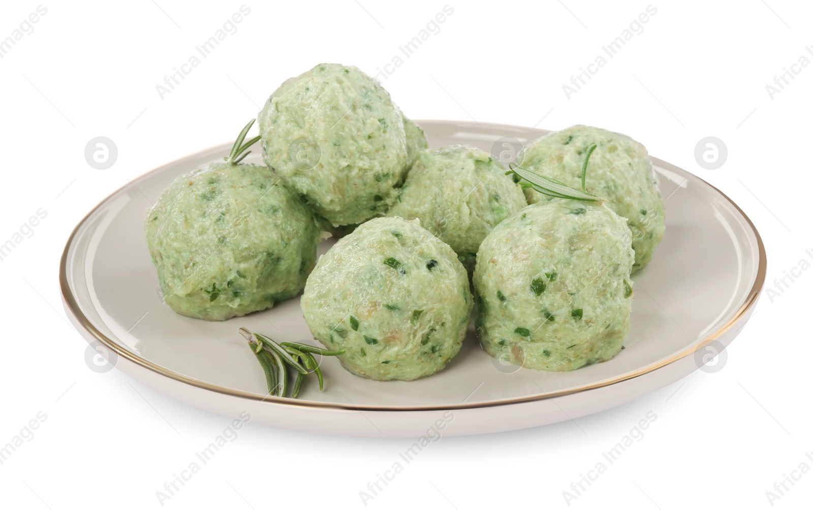 Photo of Falafel balls isolated on white. Vegan products