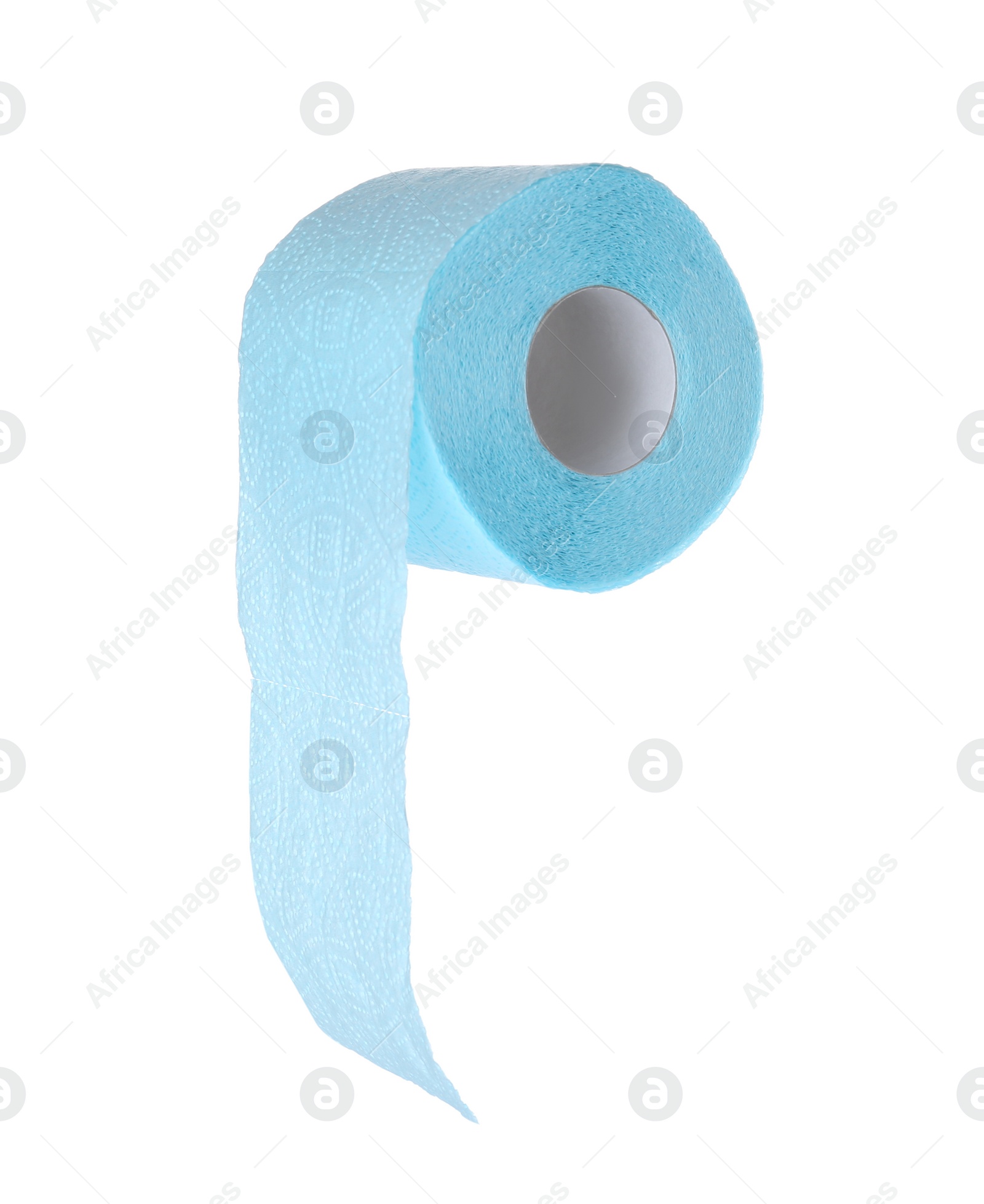 Photo of Roll of toilet paper on white background. Personal hygiene