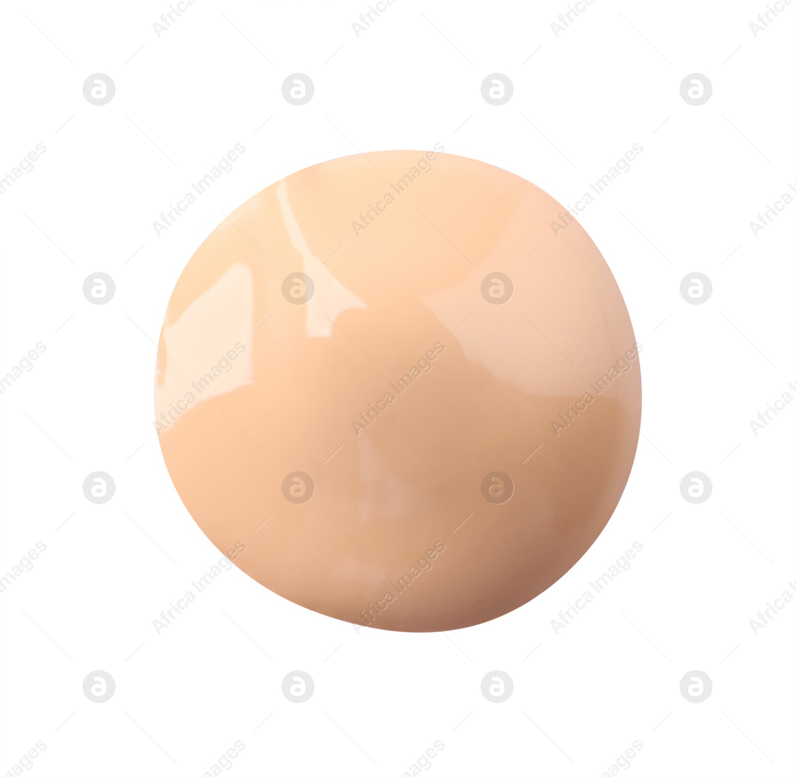 Photo of Drop of skin foundation isolated on white, top view