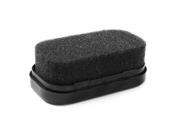 Photo of Shoe sponge isolated on white. Footwear shine item