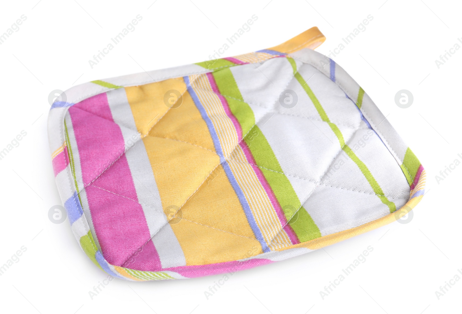 Photo of Oven potholder for hot dishes on white background