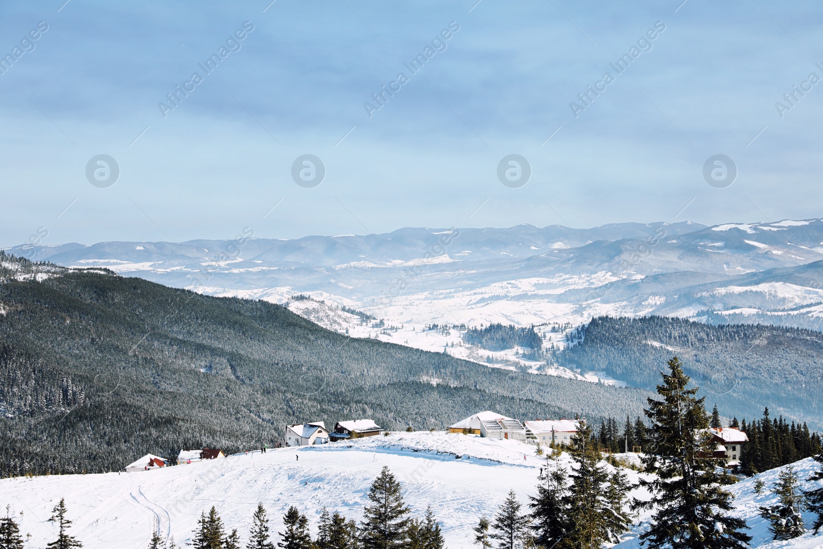 Photo of Beautiful mountain landscape on sunny day in winter