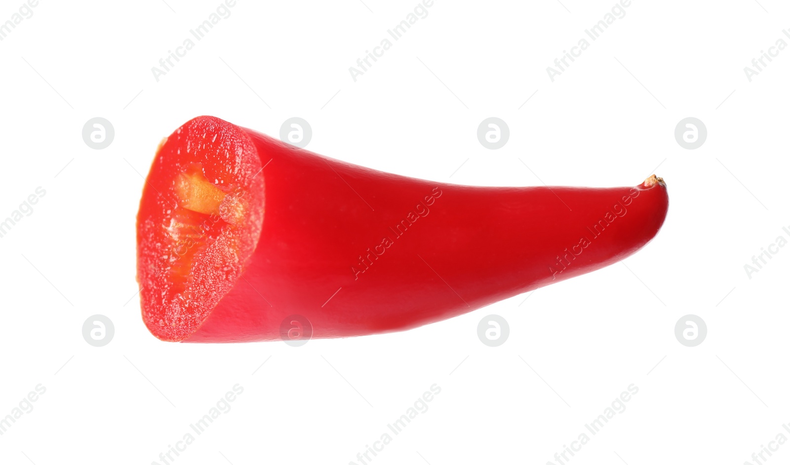 Photo of Piece of red hot chili pepper isolated on white