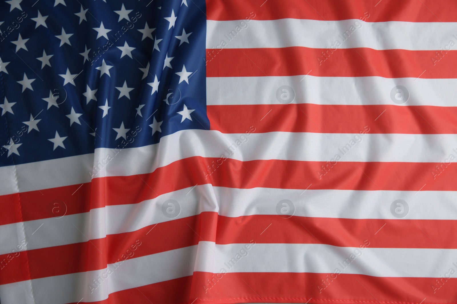 Photo of Flag of USA as background, top view