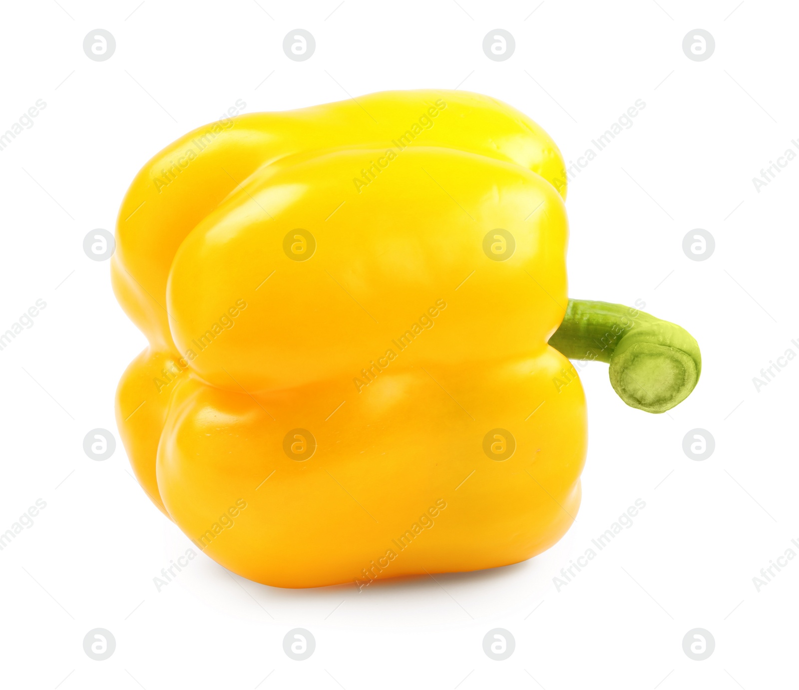 Photo of Ripe yellow bell pepper isolated on white