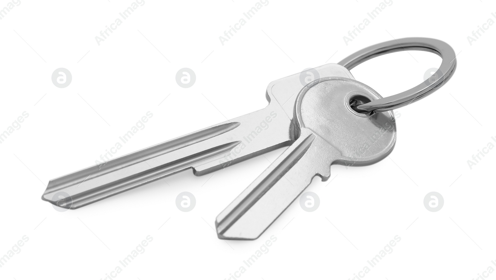 Photo of Two keys with ring isolated on white