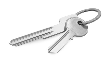 Photo of Two keys with ring isolated on white