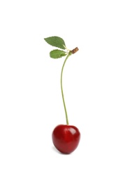 Delicious ripe sweet cherry on white background