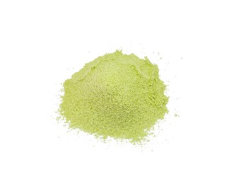 Photo of Pile of dry celery powder isolated on white, top view