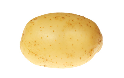 Fresh raw organic potato isolated on white