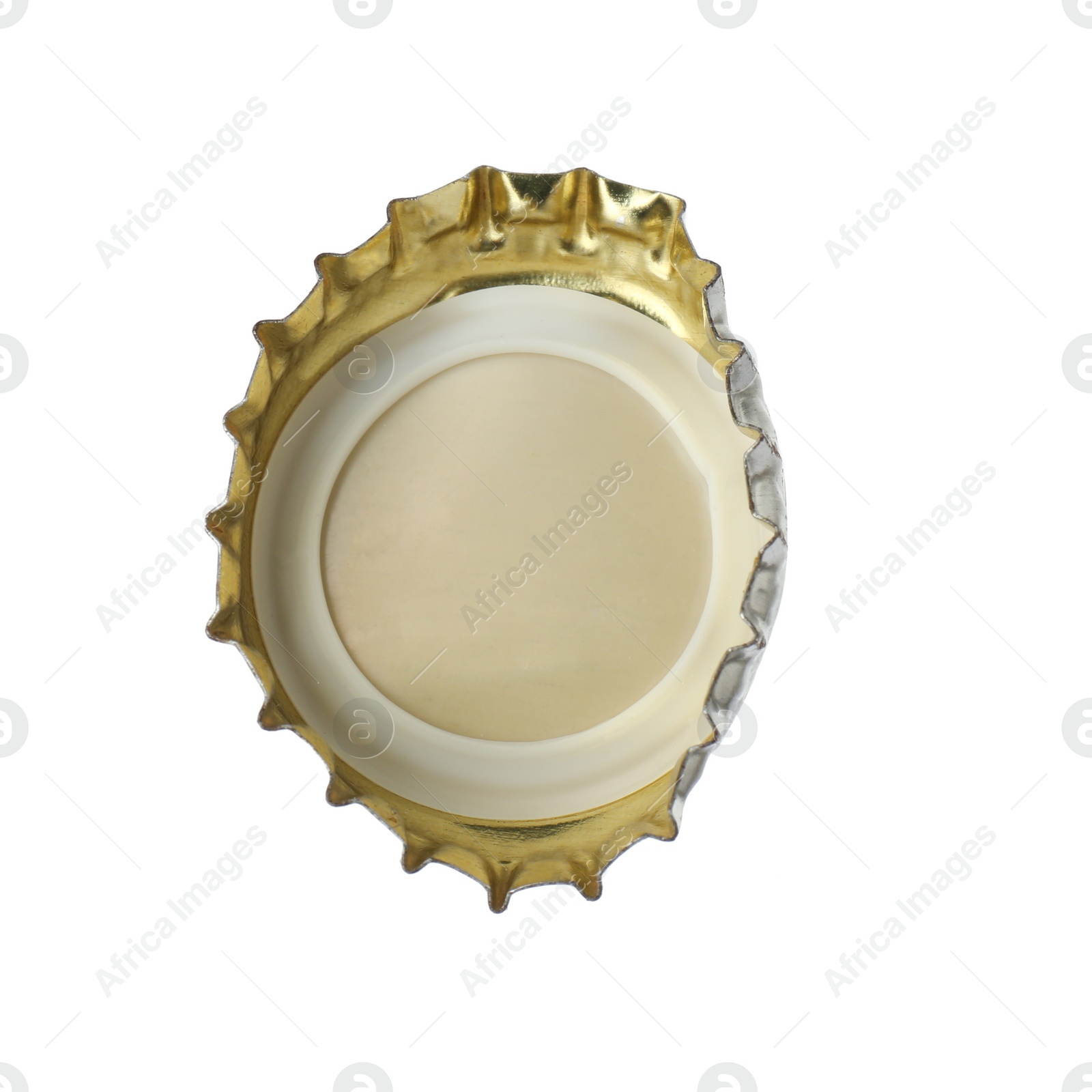 Photo of One beer bottle cap isolated on white