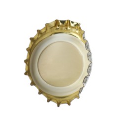 Photo of One beer bottle cap isolated on white