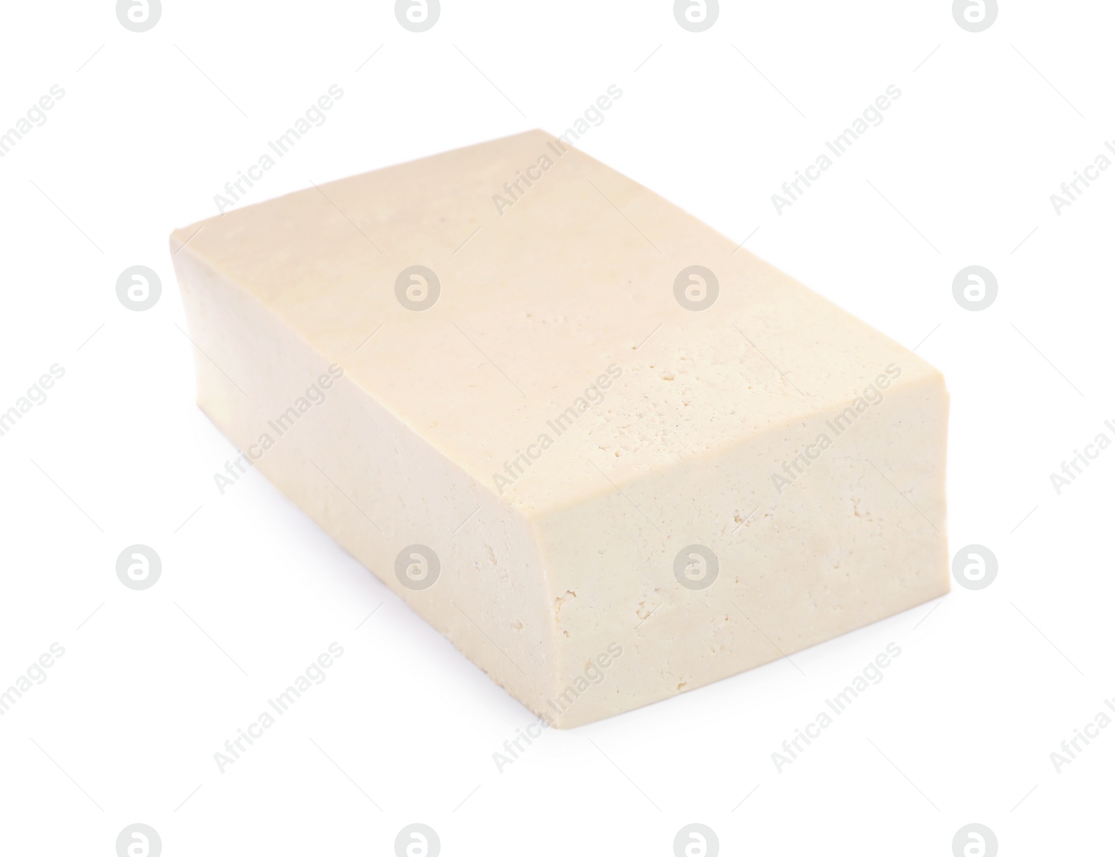 Photo of Block of delicious raw tofu isolated on white