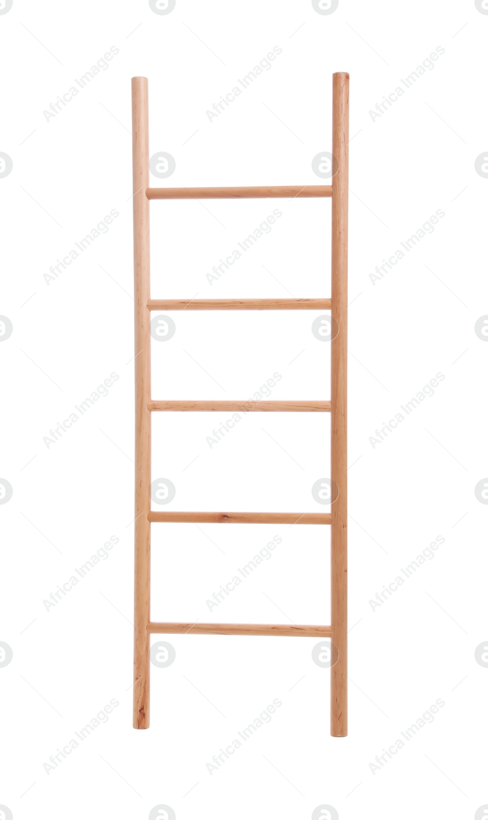 Photo of Modern wooden ladder isolated on white. Construction tool