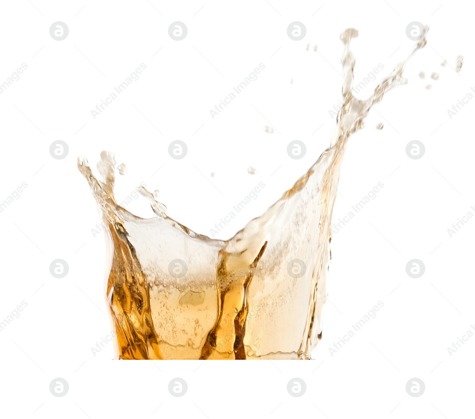 Image of Splash of tasty beer on white background