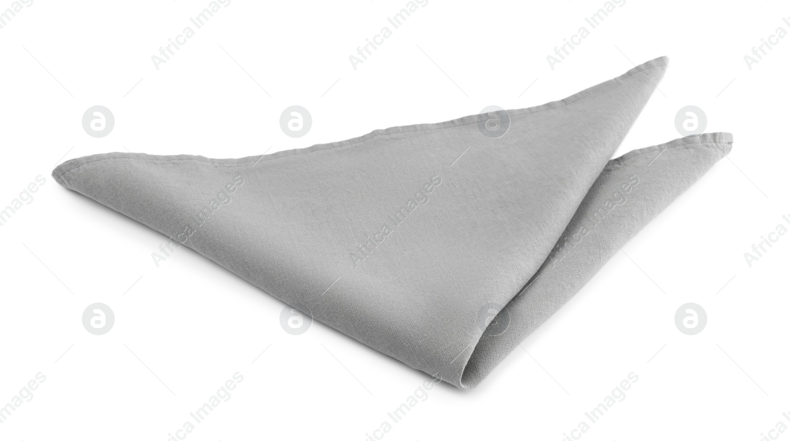 Photo of One grey kitchen napkin isolated on white