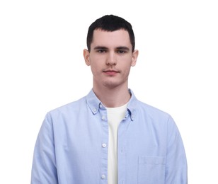 Portrait of handsome man on white background