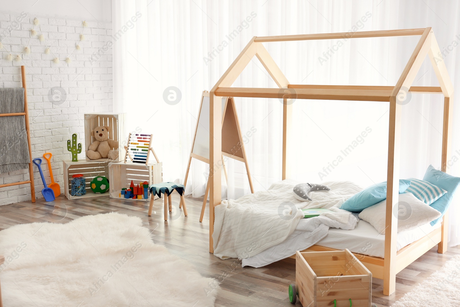 Photo of Modern child room interior setting. Idea for home design