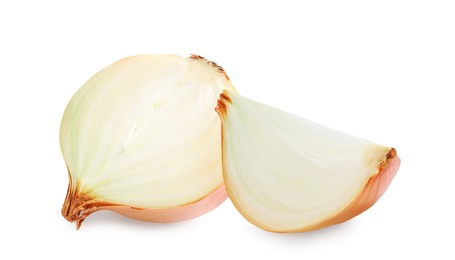 Image of Pieces of fresh onion isolated on white