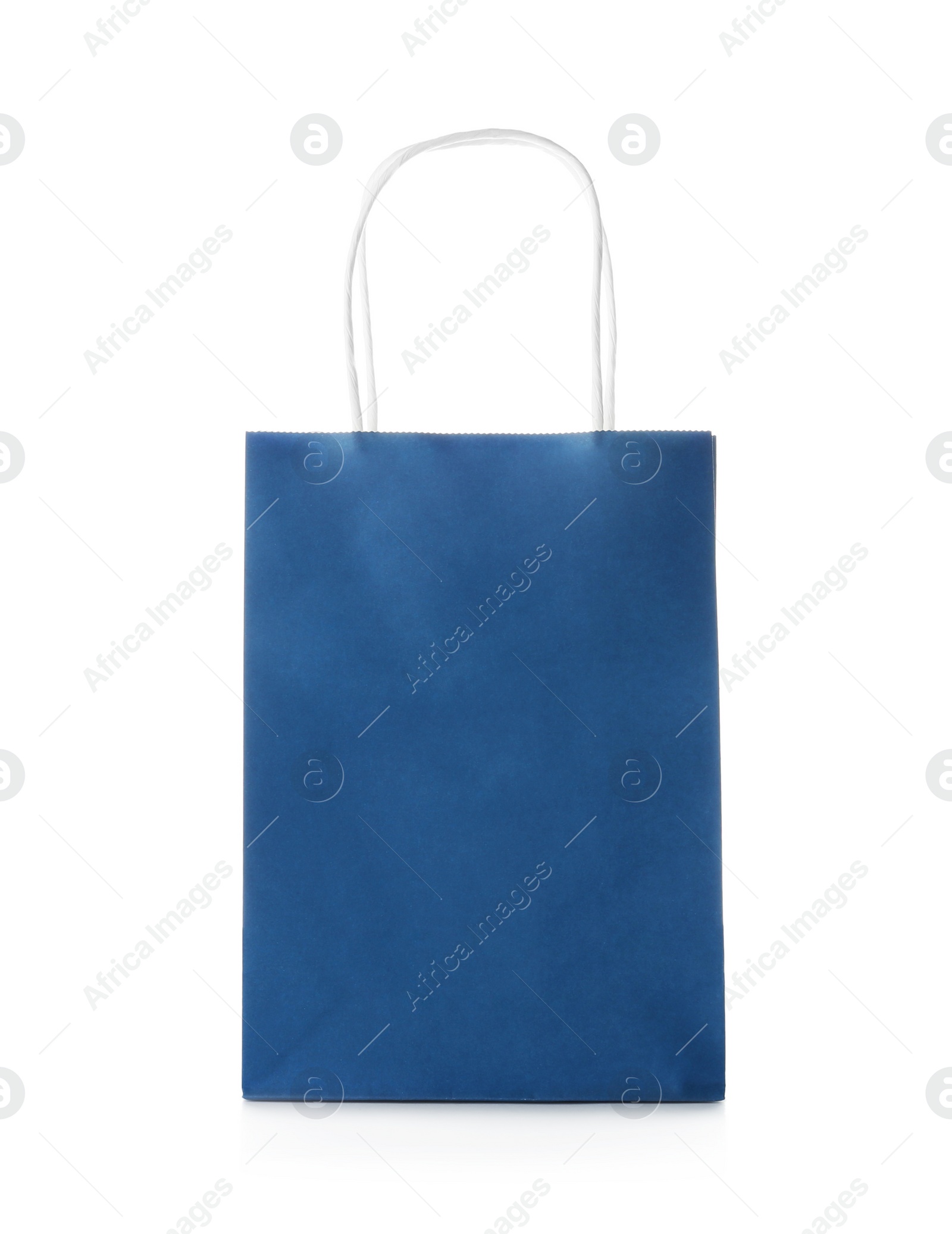 Photo of Mockup of paper shopping bag on white background