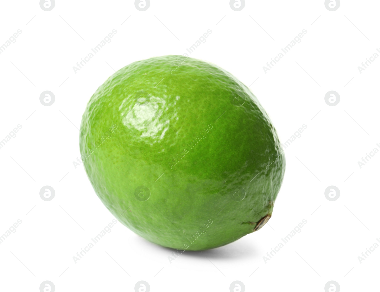 Photo of Fresh ripe green lime on white background