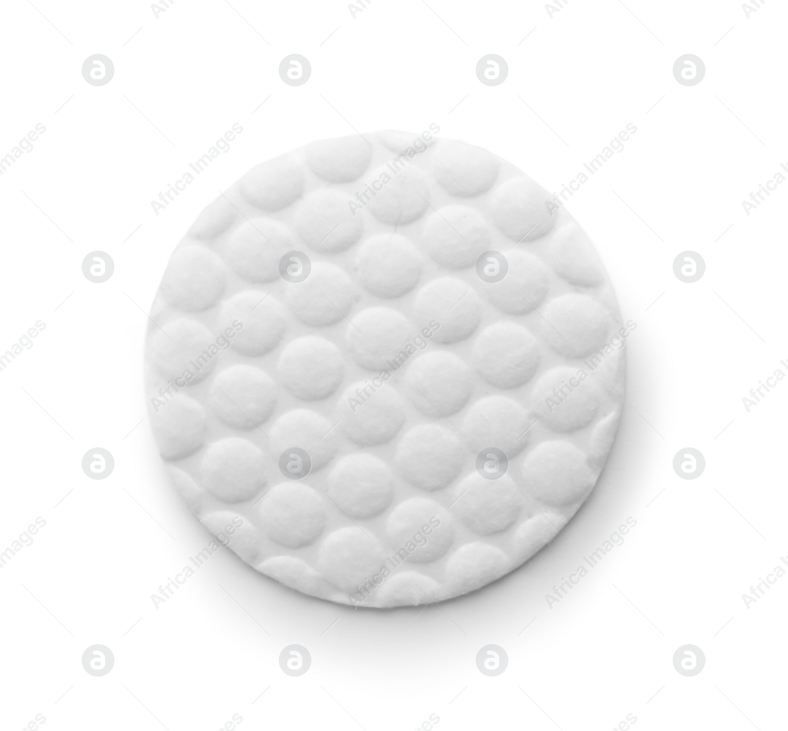 Photo of Cotton pad on white background, top view