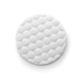 Photo of Cotton pad on white background, top view
