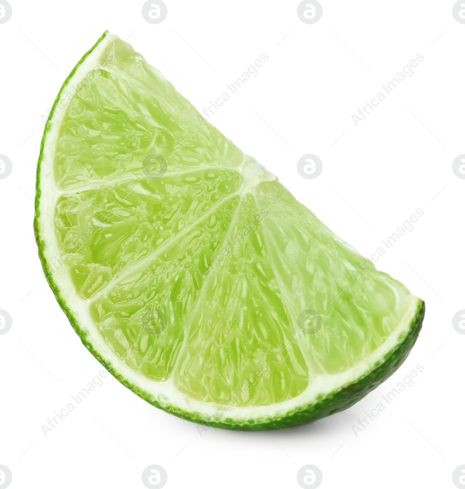 Photo of Slice of fresh green ripe lime isolated on white