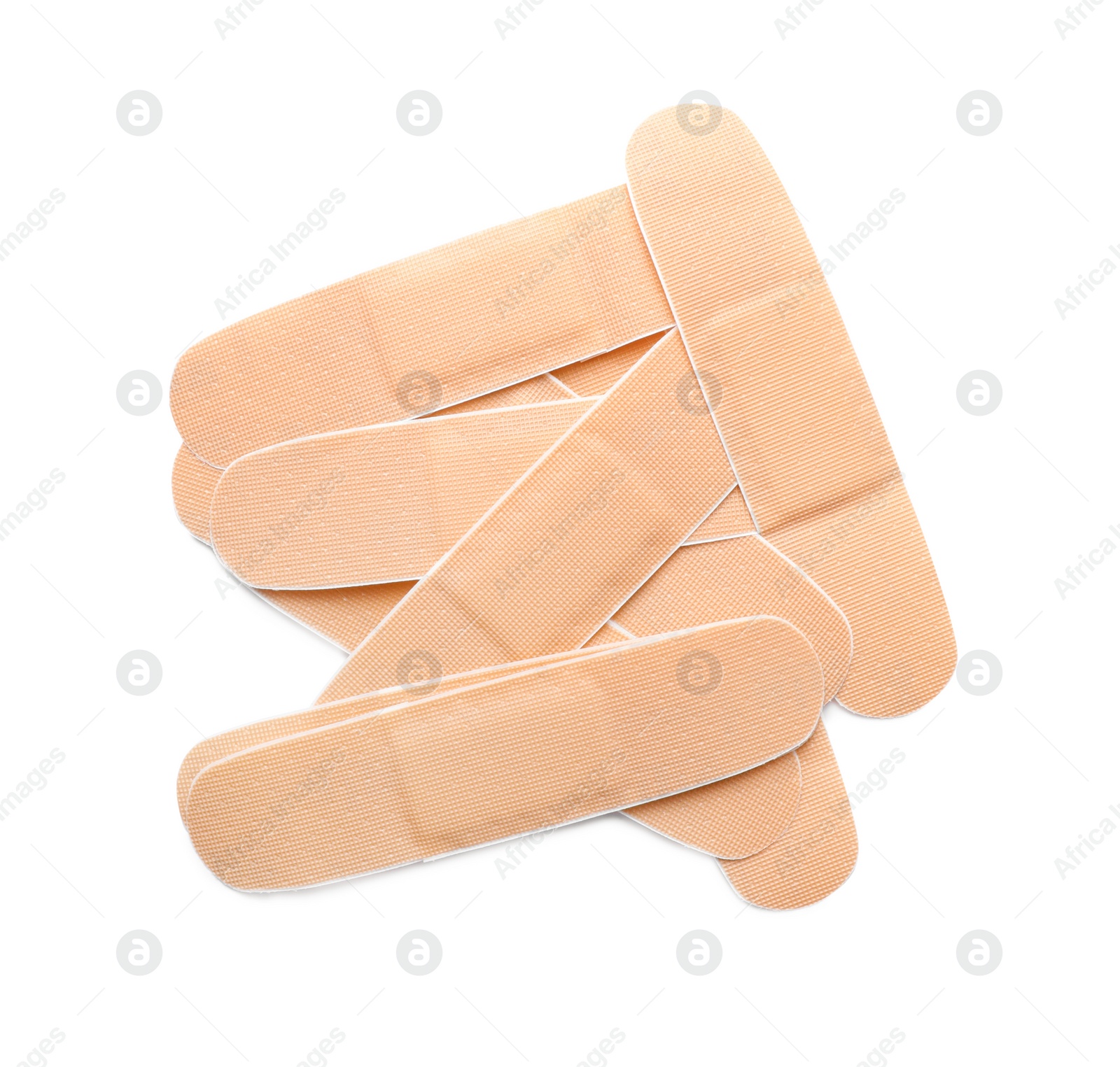 Medical sticking plasters isolated on white. First aid item Photo of Medical sticking plasters isolated on white. First aid item