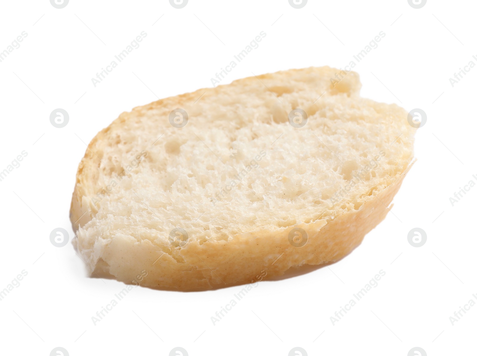 Photo of Piece of fresh baguette isolated on white